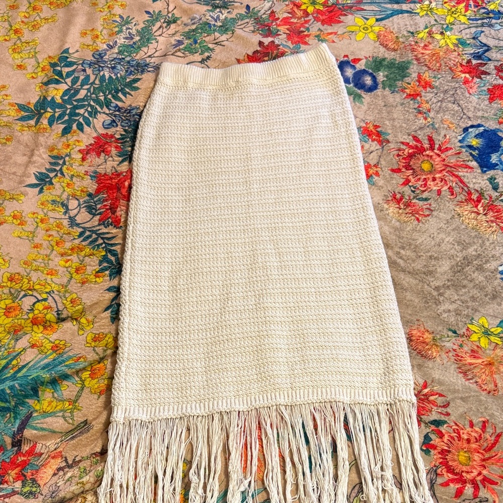 Like new Crochet Maxi Skirt with Fringe